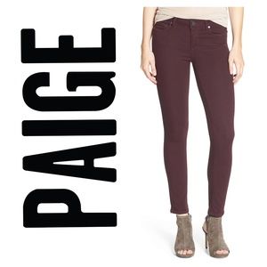 PAIGE Verdugo Ankle Skinny Jeans - Aubergine - 29
